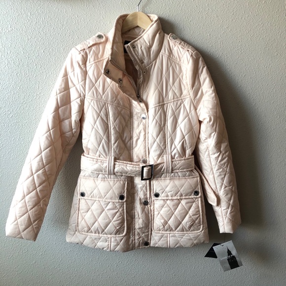 London Fog Cream Quilted Puffer Jacket Size Small - Picture 4 of 10